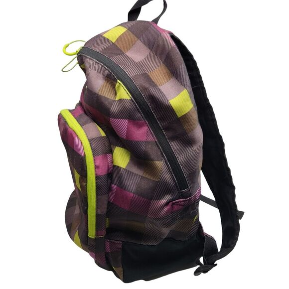 Puma Procat 16" Purple Neon Black School Travel Check Plaid Book Bag Backpack - Picture 4 of 12